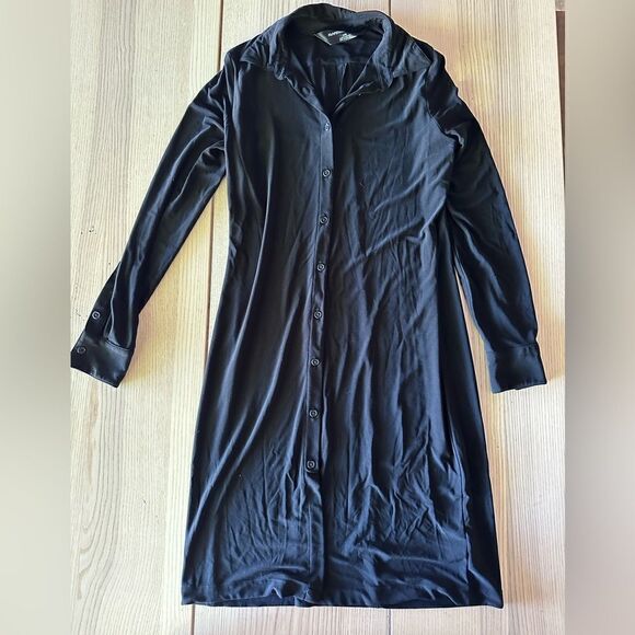 Revolve Norma Kamali Boyfriend shirt dress in Black - Size Medium - Picture 2 of 6